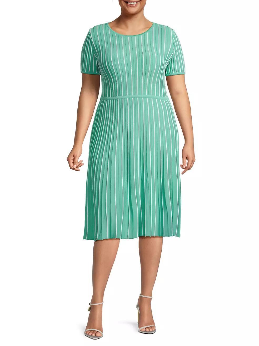 Striped Knit Midi-Dress Product Image