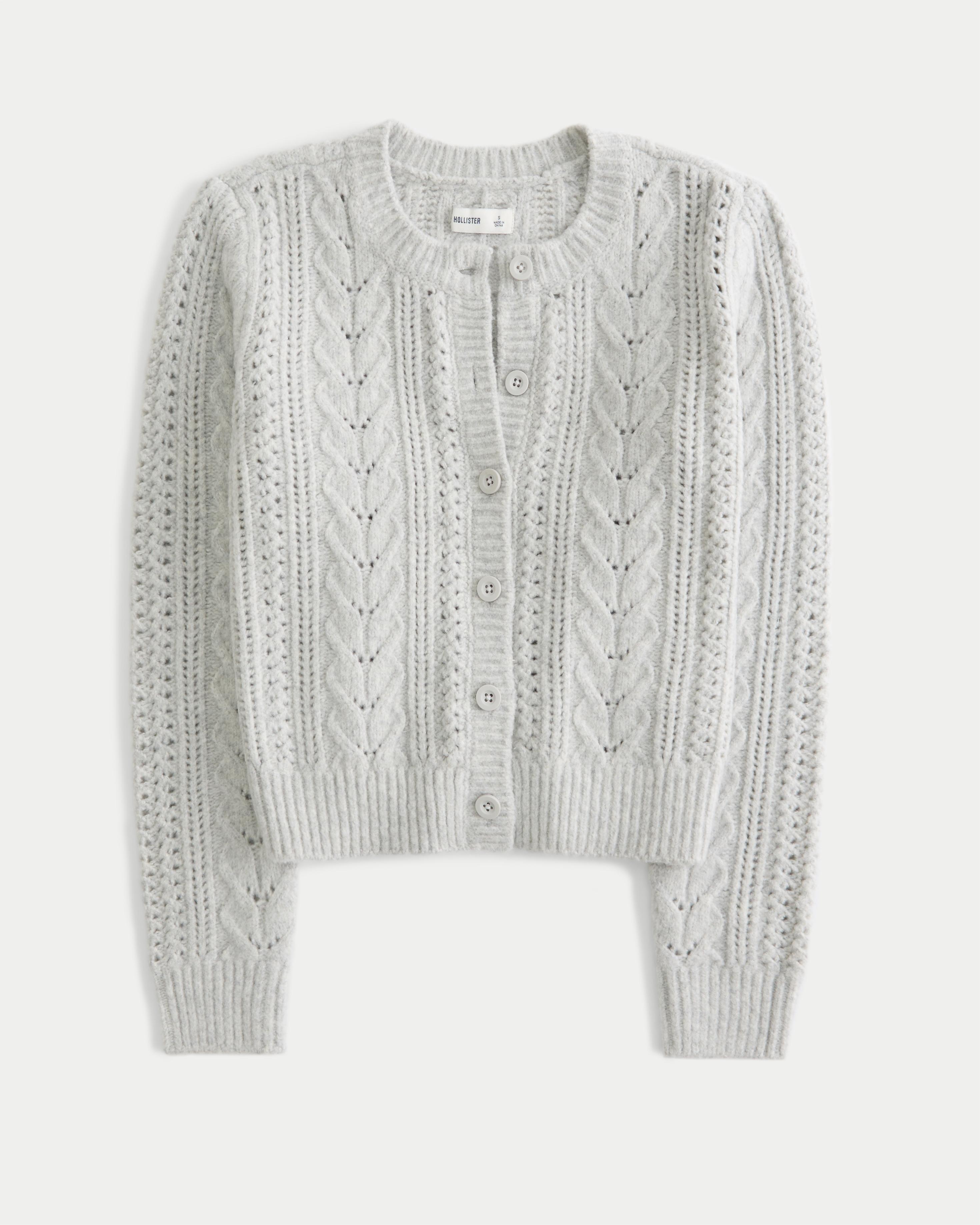 Hollister Comfy Cloud Cable-Knit Cardigan Product Image