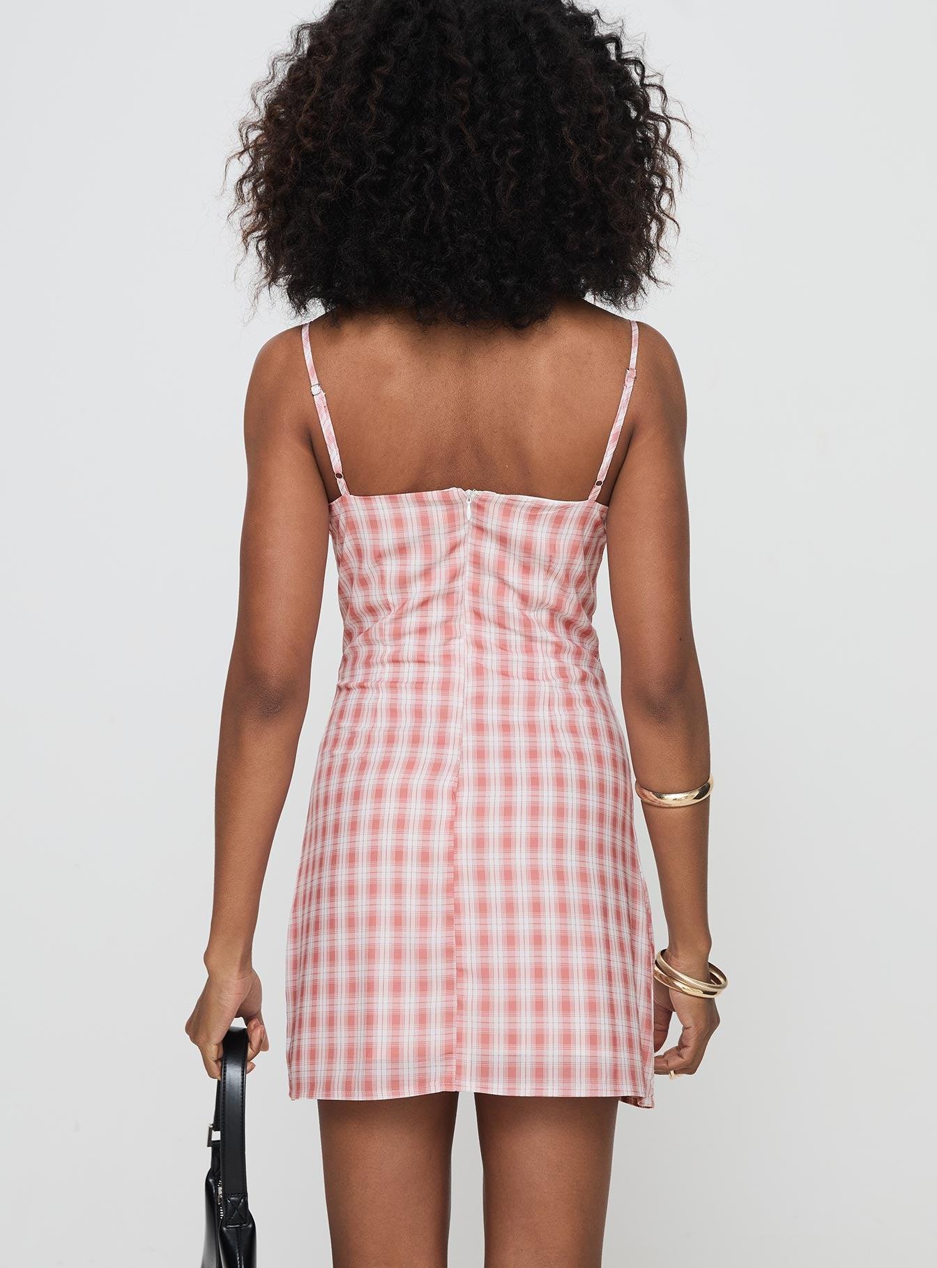 Poto Mini Dress Pink Check Product Image