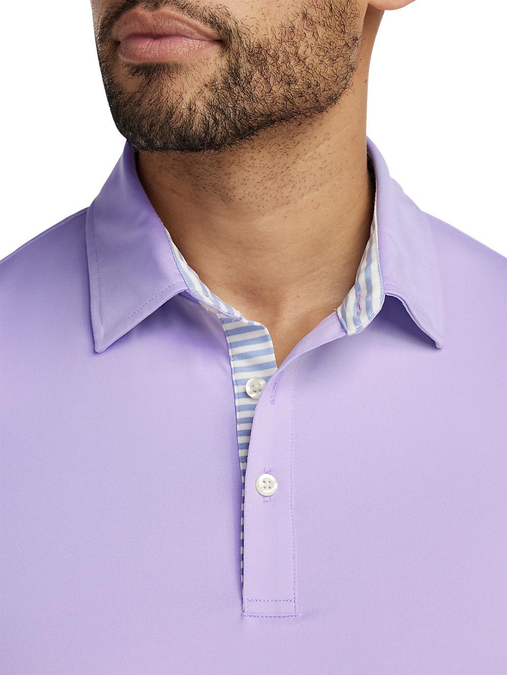 Performance Blend Three Button Polo - Light Purple Product Image