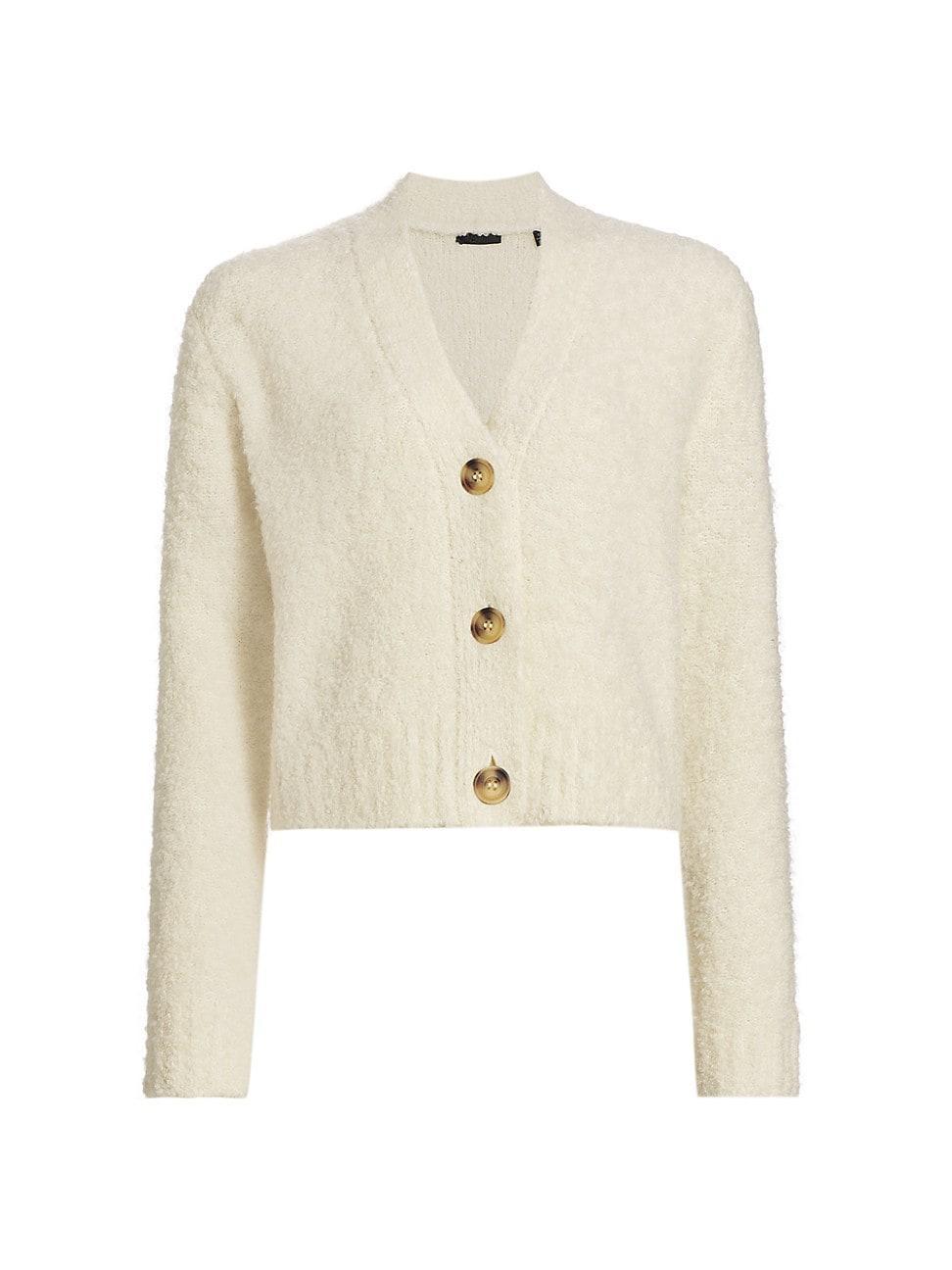 Wool-Blend Boucle Cropped Cardigan Product Image