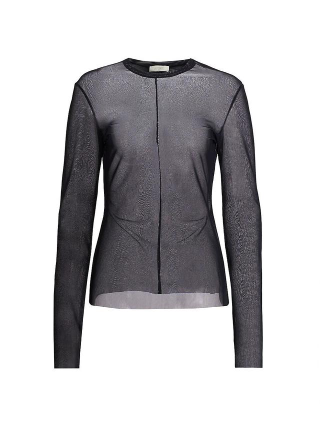 Womens Long Sleeve Mesh Top Product Image