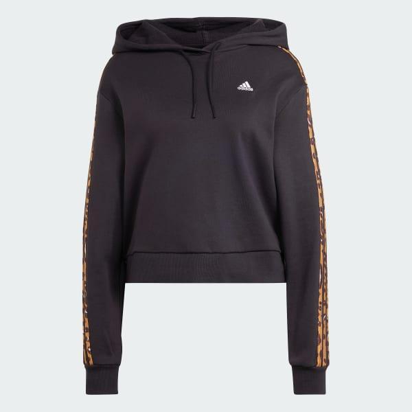 Essentials 3-Stripes Animal Print Relaxed Hoodie Product Image