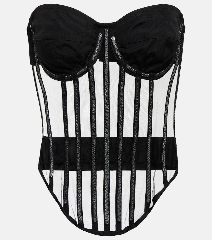 DOLCE & GABBANA Tulle Boned Corset In Black Product Image