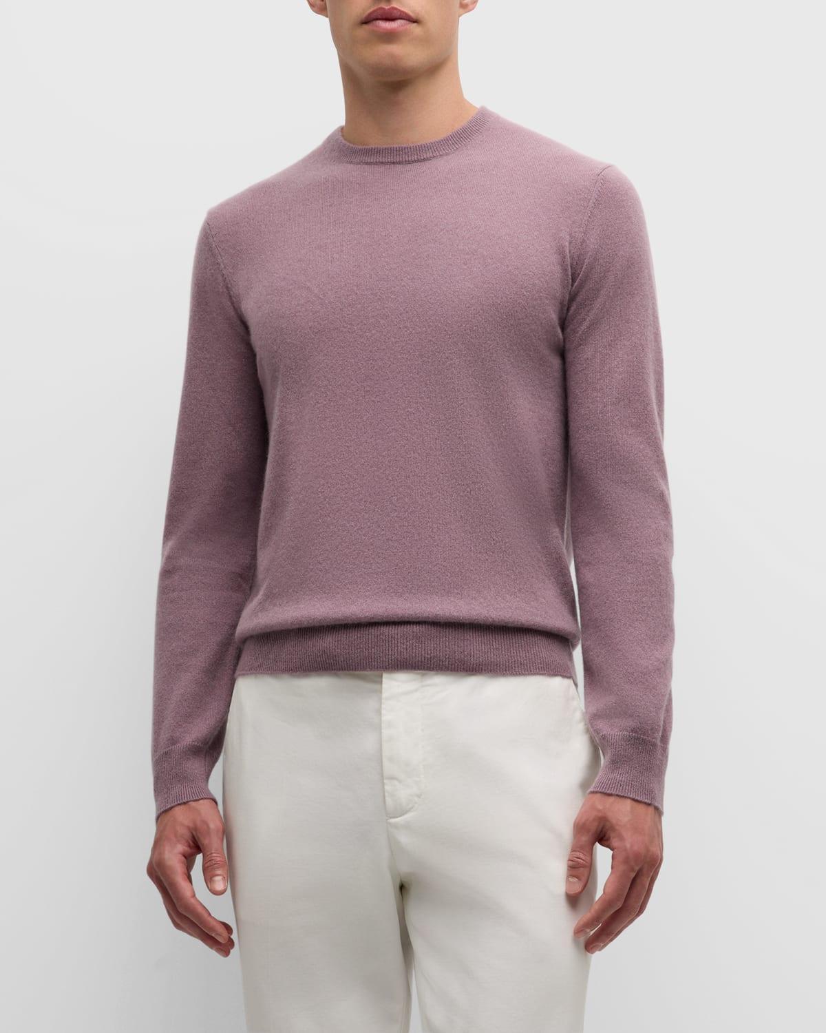 Men's Solid Cashmere Crewneck Sweater Product Image