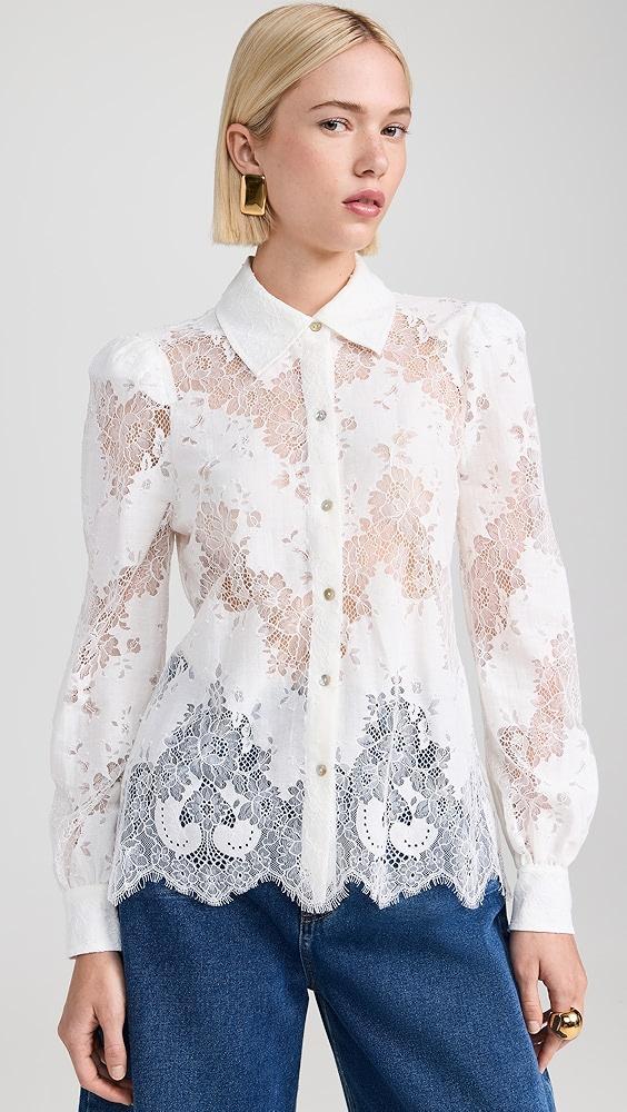 L'AGENCE Jenica Lace Blouse | Shopbop Product Image