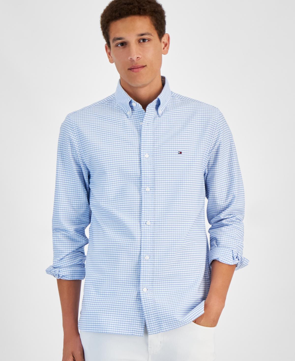 Tommy Hilfiger Mens Gingham Long Sleeve Button-Down Oxford Shirt Product Image