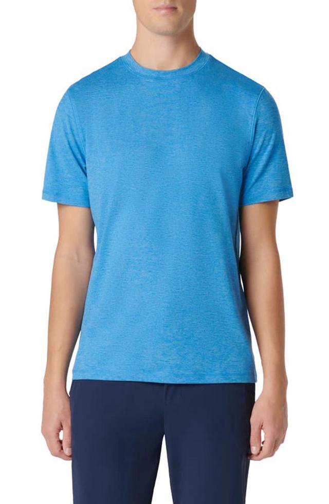 BUGATCHI Crewneck Performance T-shirt In Ocean Product Image