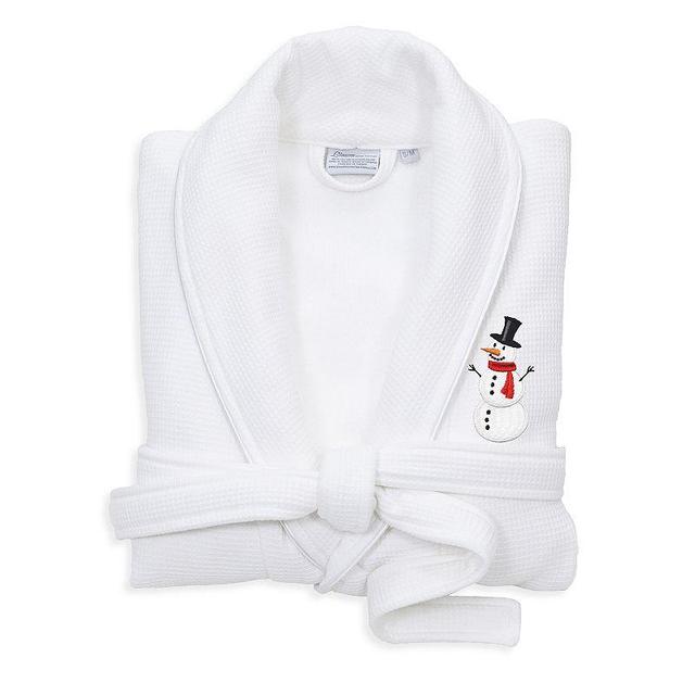 Linum Home Textiles Waffle Weave Terry Embroidered Snowman Bathrobe, Womens Product Image