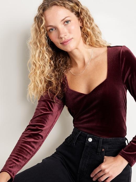 Fitted Velvet Top Product Image