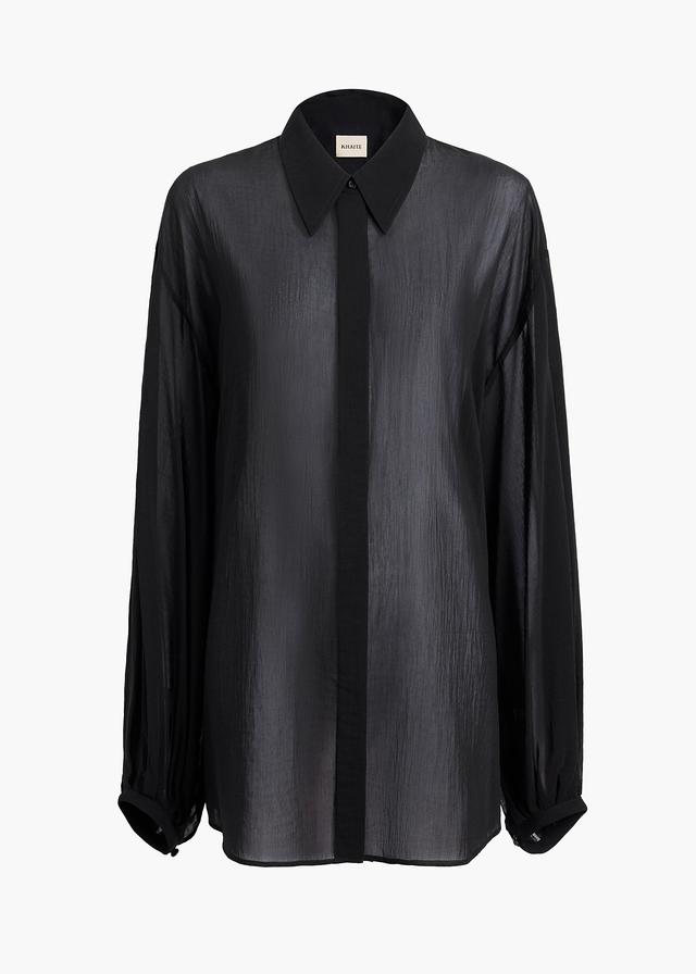 Bam Top in Black Cotton Silk Product Image