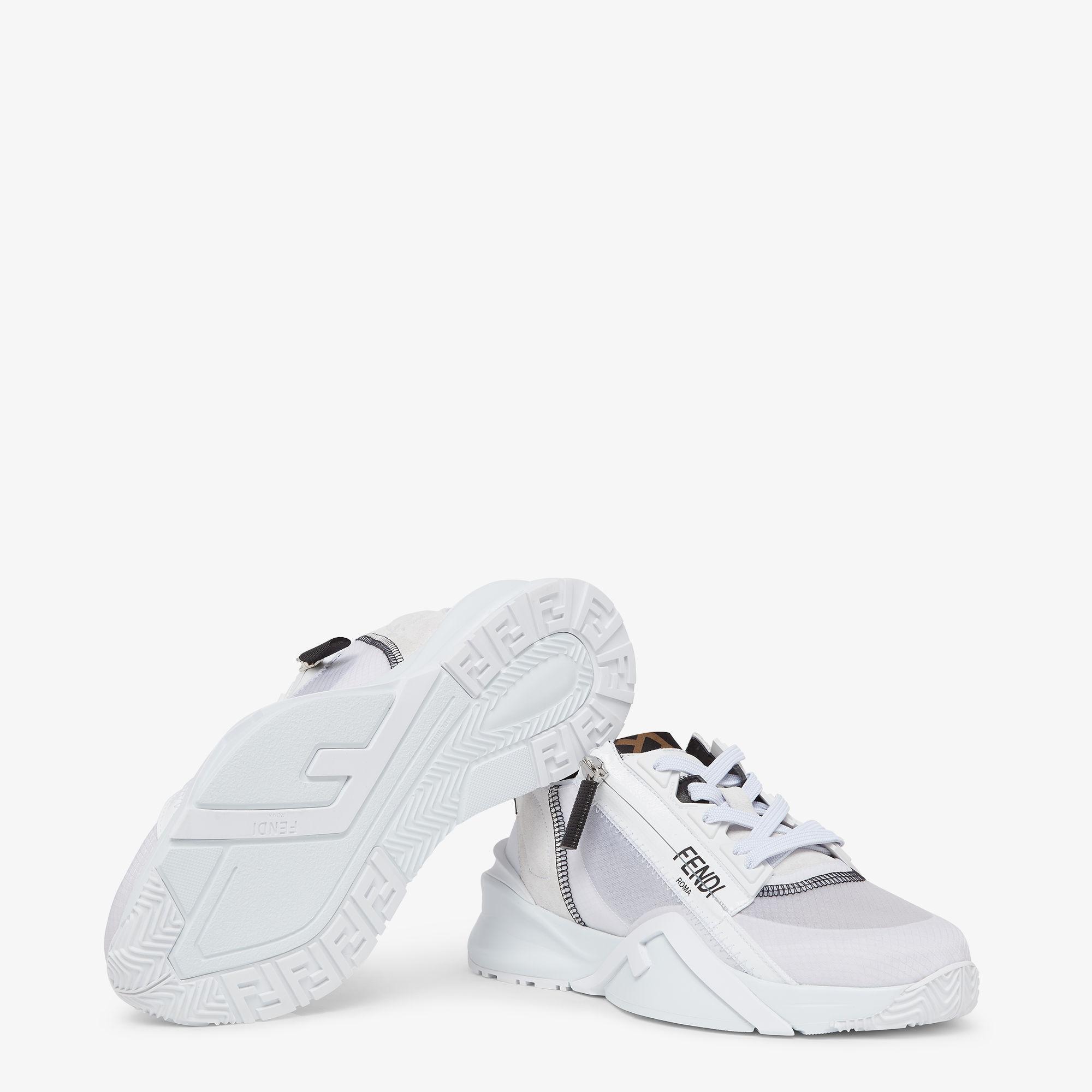 Fendi FlowWhite nylon and suede low tops Product Image