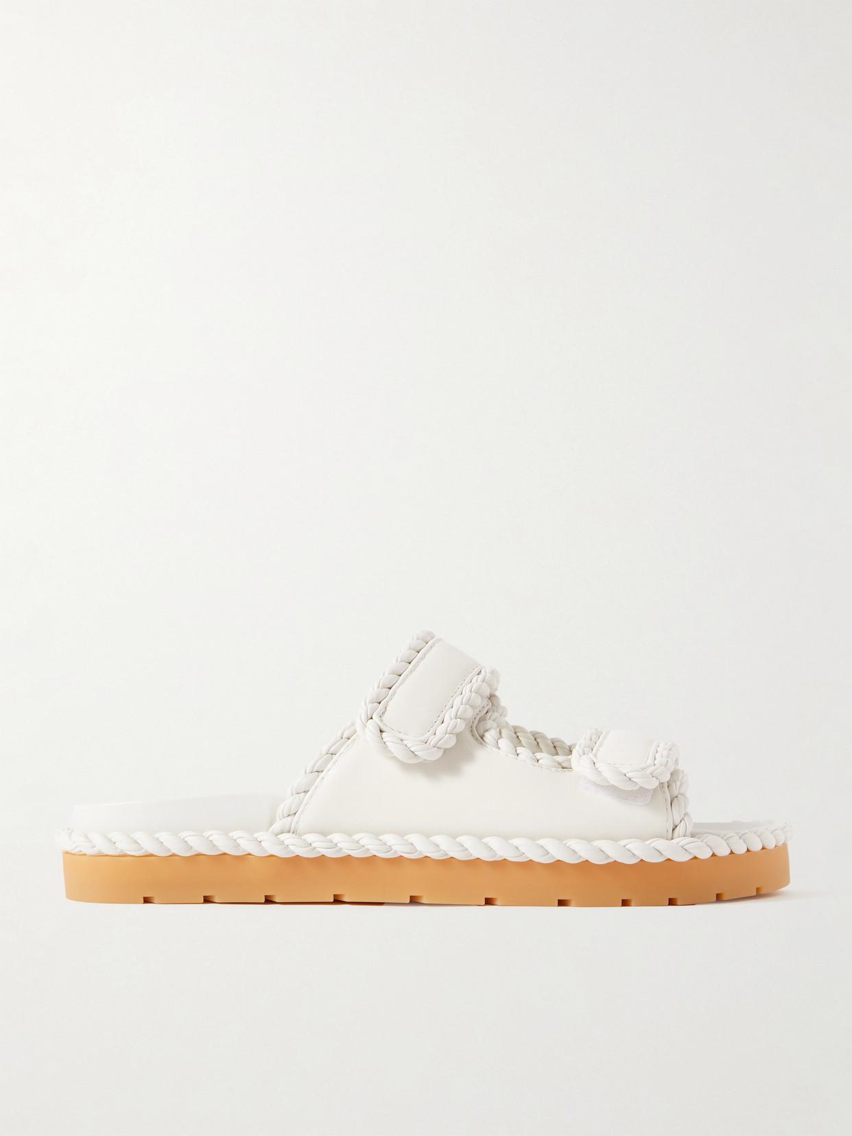 BOTTEGA VENETA Jack Leather Sandals In White Product Image