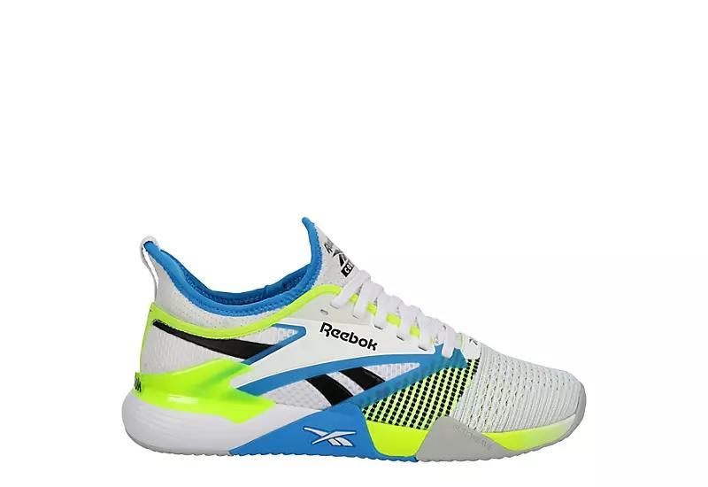 Reebok Mens Reebok Nano Court - Mens Running Shoes White/Digital Lime/Aqua Product Image