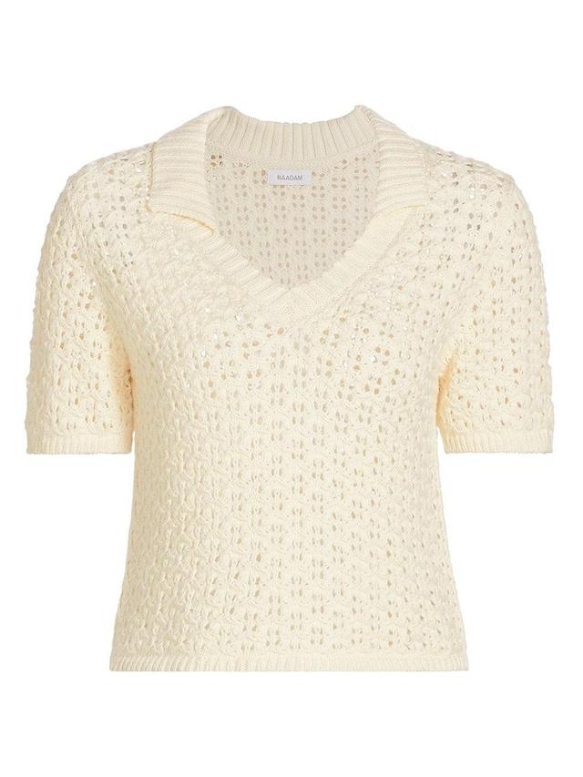 Womens Cotton Short-Sleeve Sweater Product Image