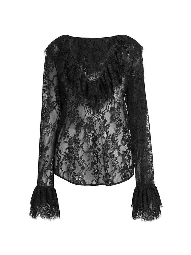 Womens Heart Of Wool Sheer Lace Blouse Product Image