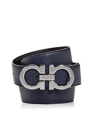 Salvatore Ferragamo Mens Double Gancini Reversible Leather Belt Product Image