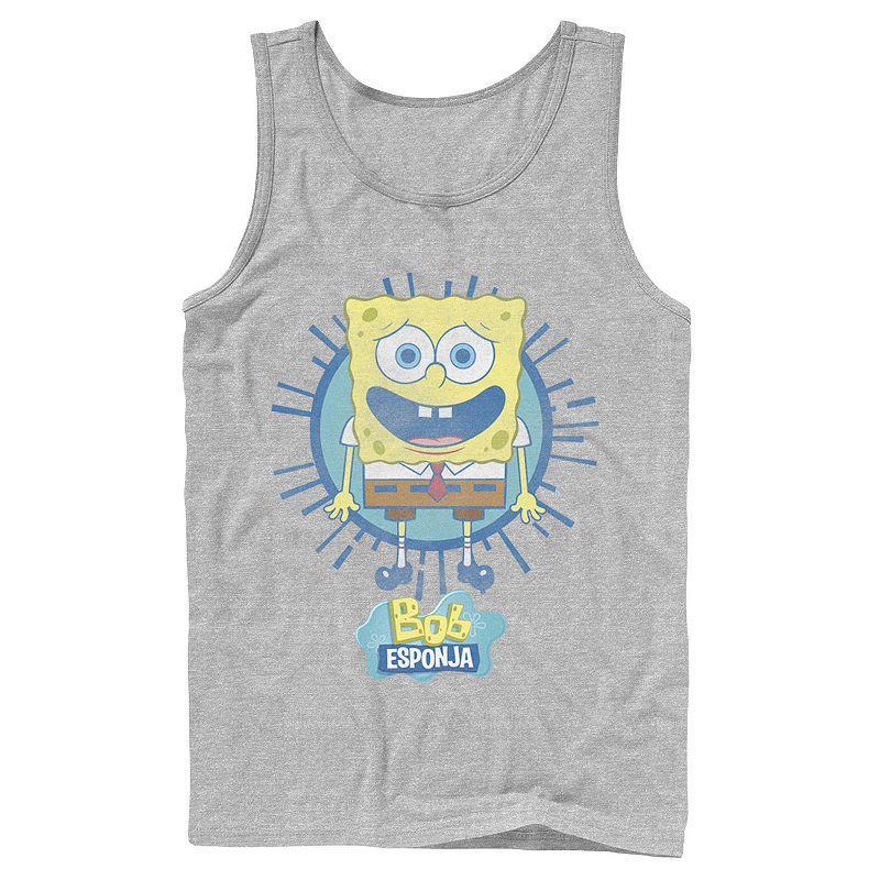 Mens Nickelodeon SpongeBob SquarePants Bob Rays Spanish Graphic Tank Top Blue Product Image