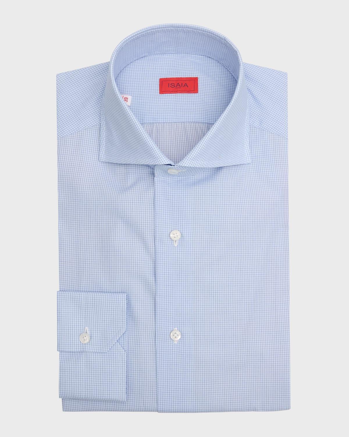 Mens Cotton Micro-Check Dress Shirt Product Image