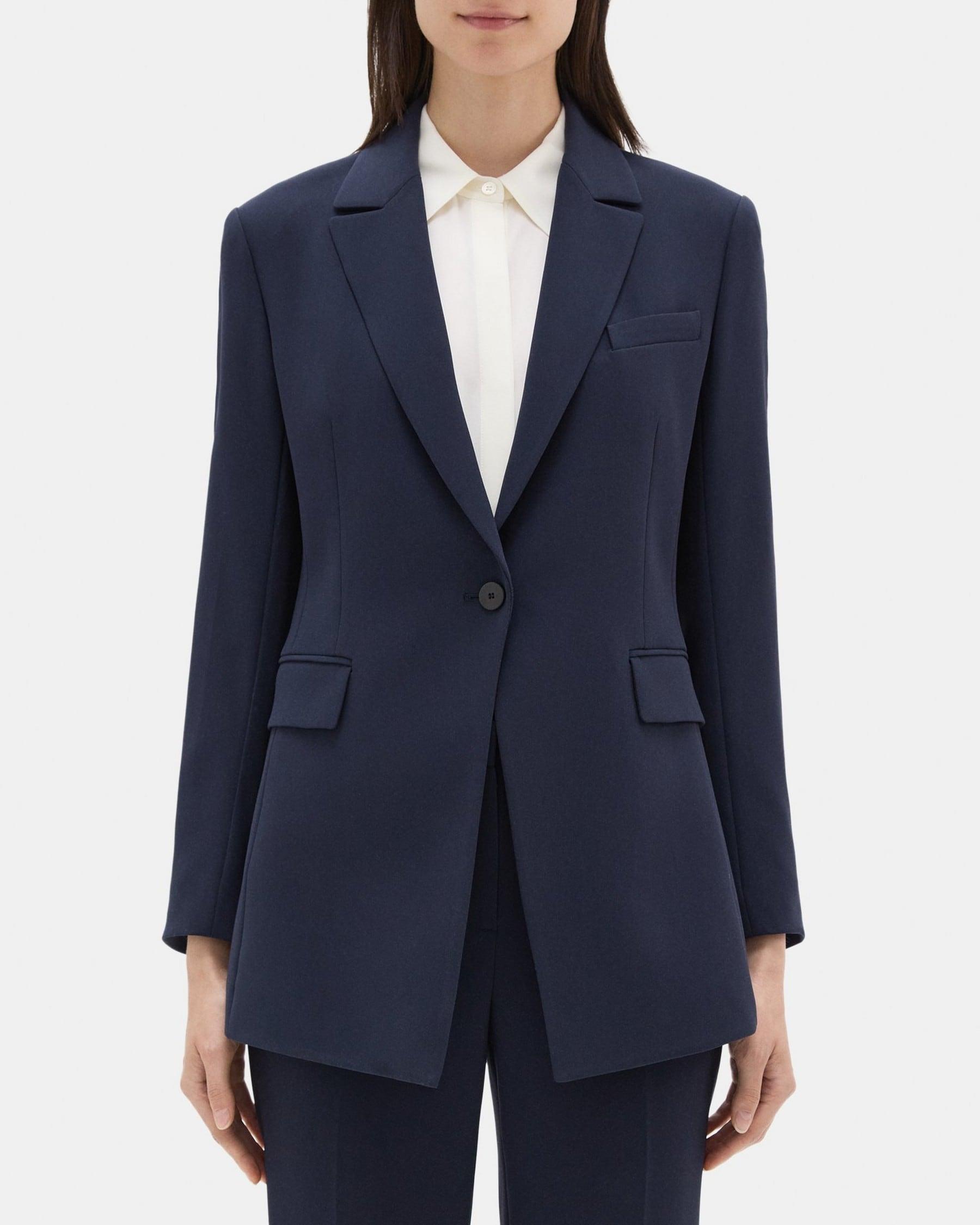 Single-Breasted Blazer in Crepe Product Image