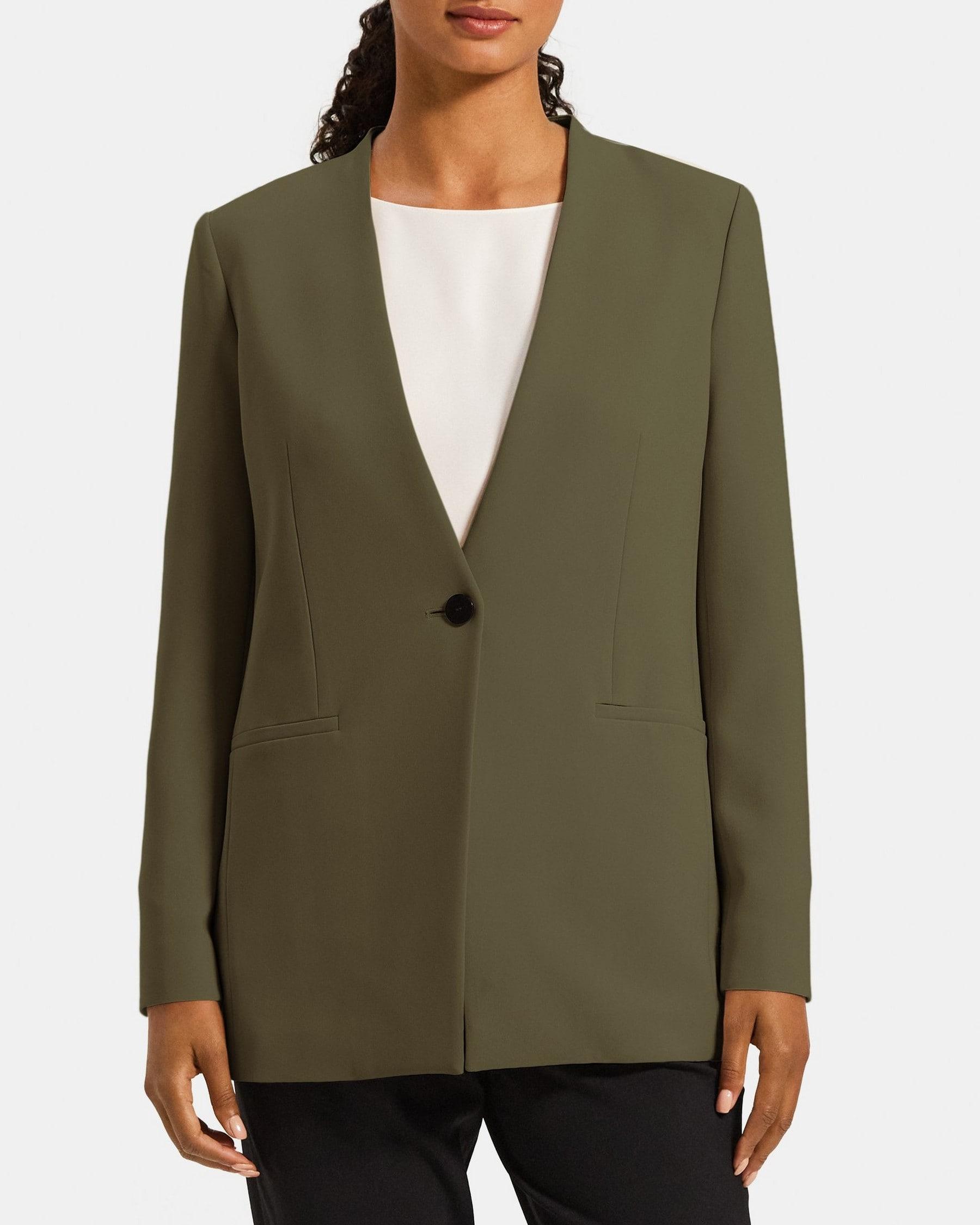 Collarless Blazer in Crepe Product Image