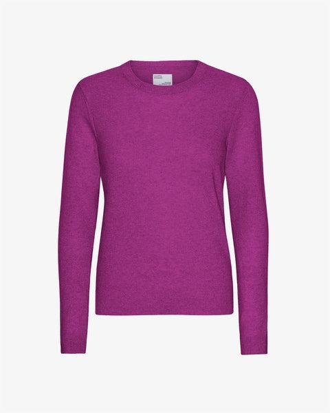 Women Light Merino Wool Crew - Magenta Blaze Product Image