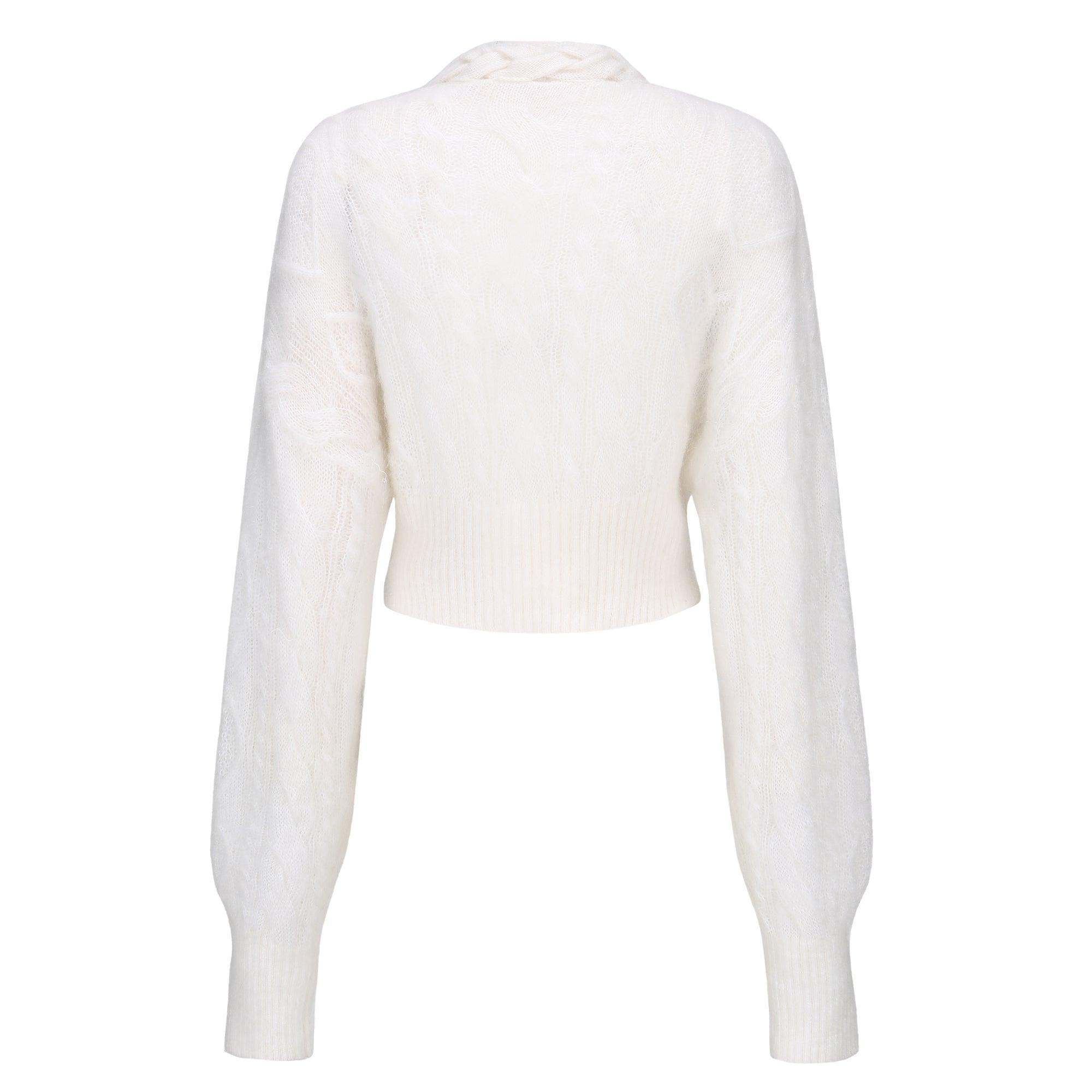 Carmen Diamond Knit Sweater (White) (Final Sale) Product Image