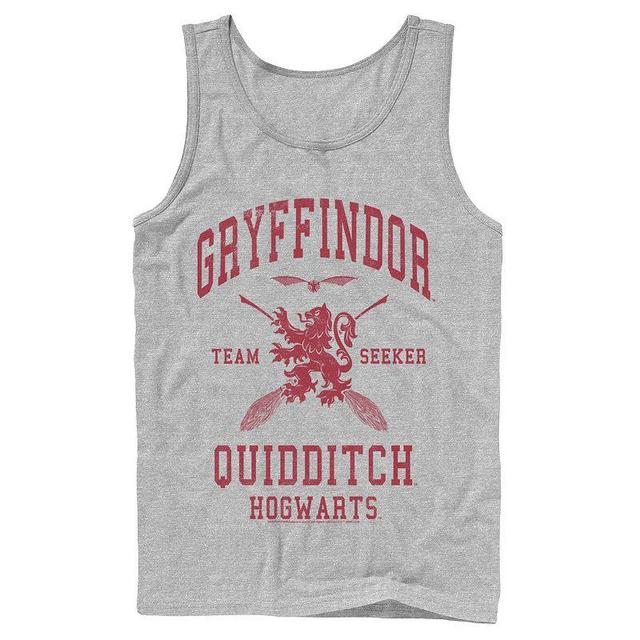 Mens Harry Potter Deathly Hallows 2 Gryffindor Quidditch Tank Top Athletic Grey Product Image