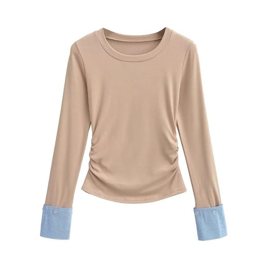 Mock Two-Piece Long-Sleeve Crewneck Tee Product Image