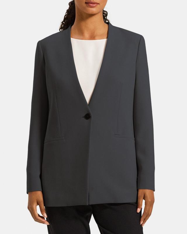 Collarless Blazer in Crepe Product Image