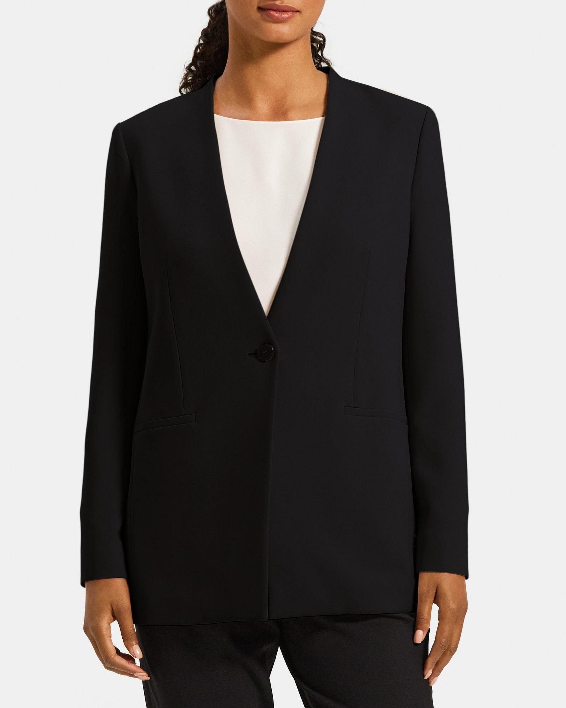 Collarless Blazer in Crepe Product Image