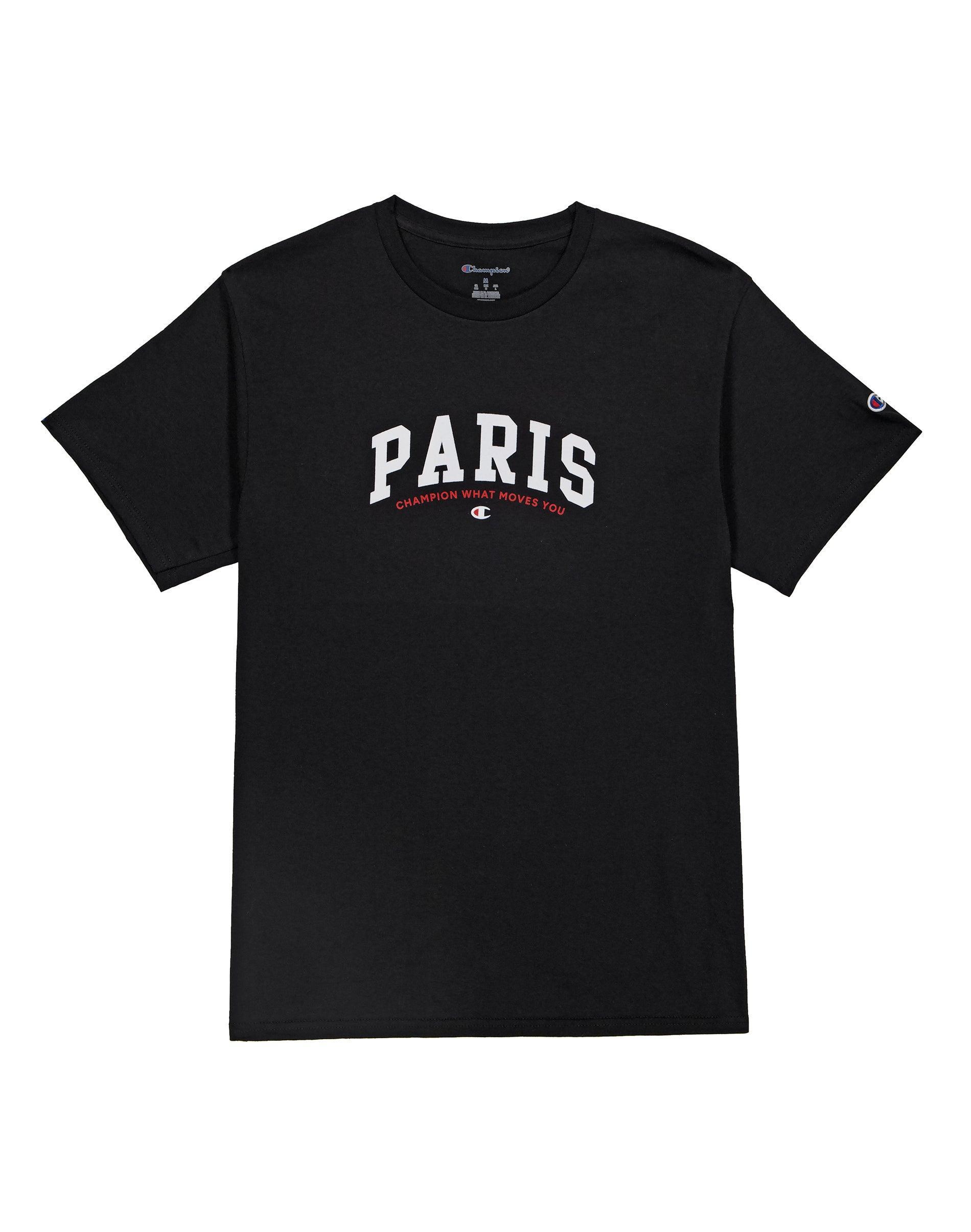 Mens Short-Sleeve T-Shirt, Champion What Moves You, Paris Black 2XL Product Image