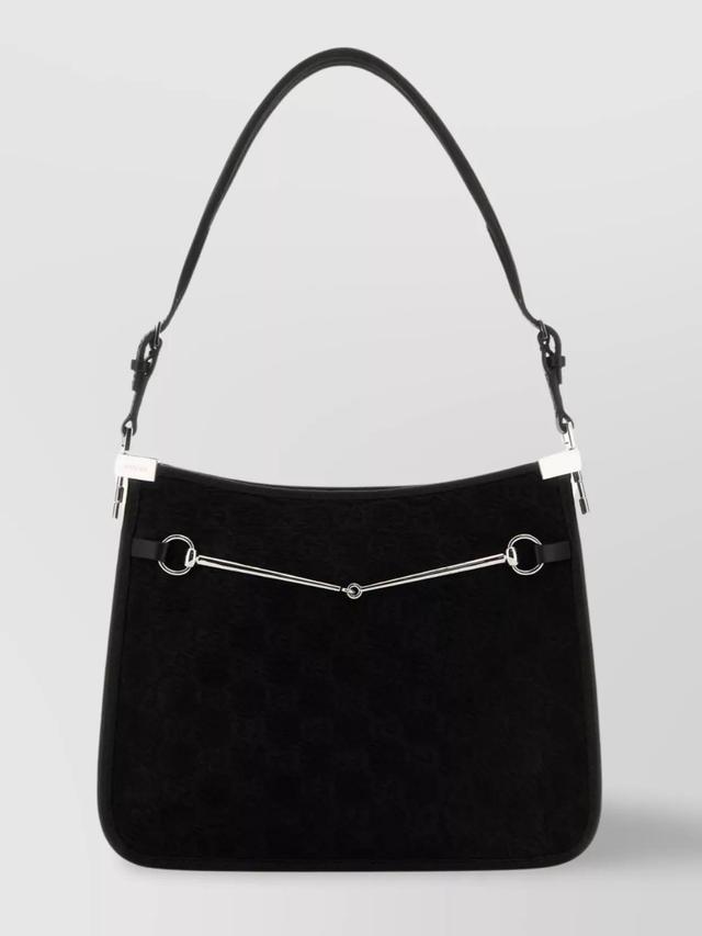 Small Horsebit Monogram Chain Shoulder Bag In Black Product Image