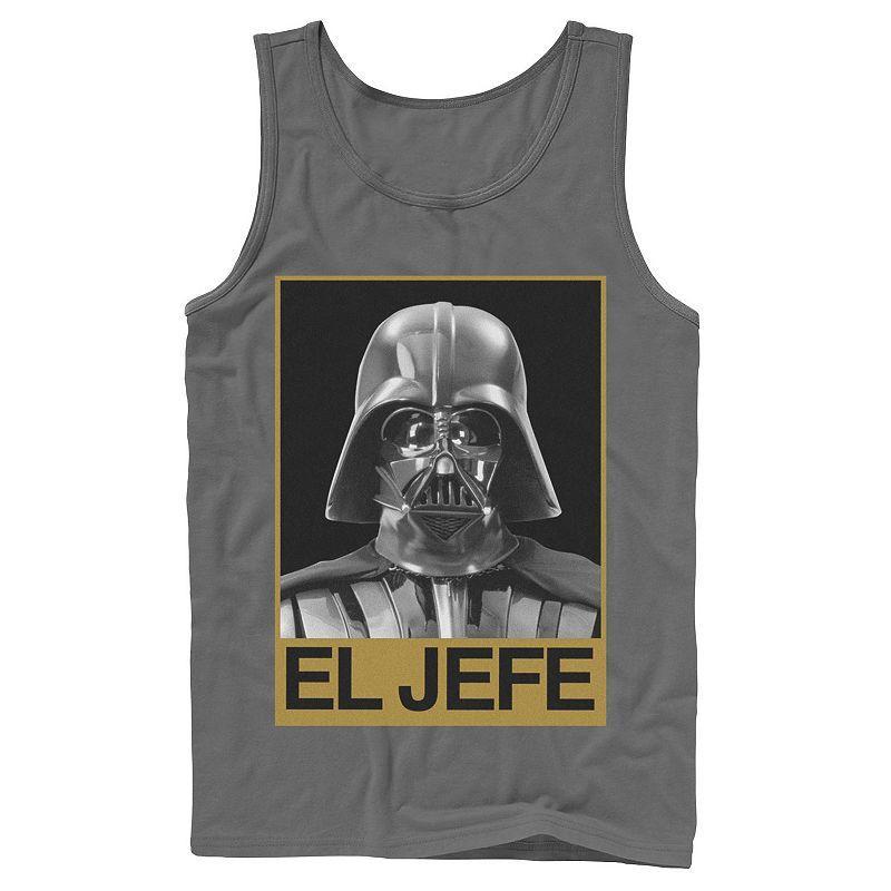 Mens Star Wars Darth Vader El Jefe Portrait Tank Top Athletic Grey Product Image