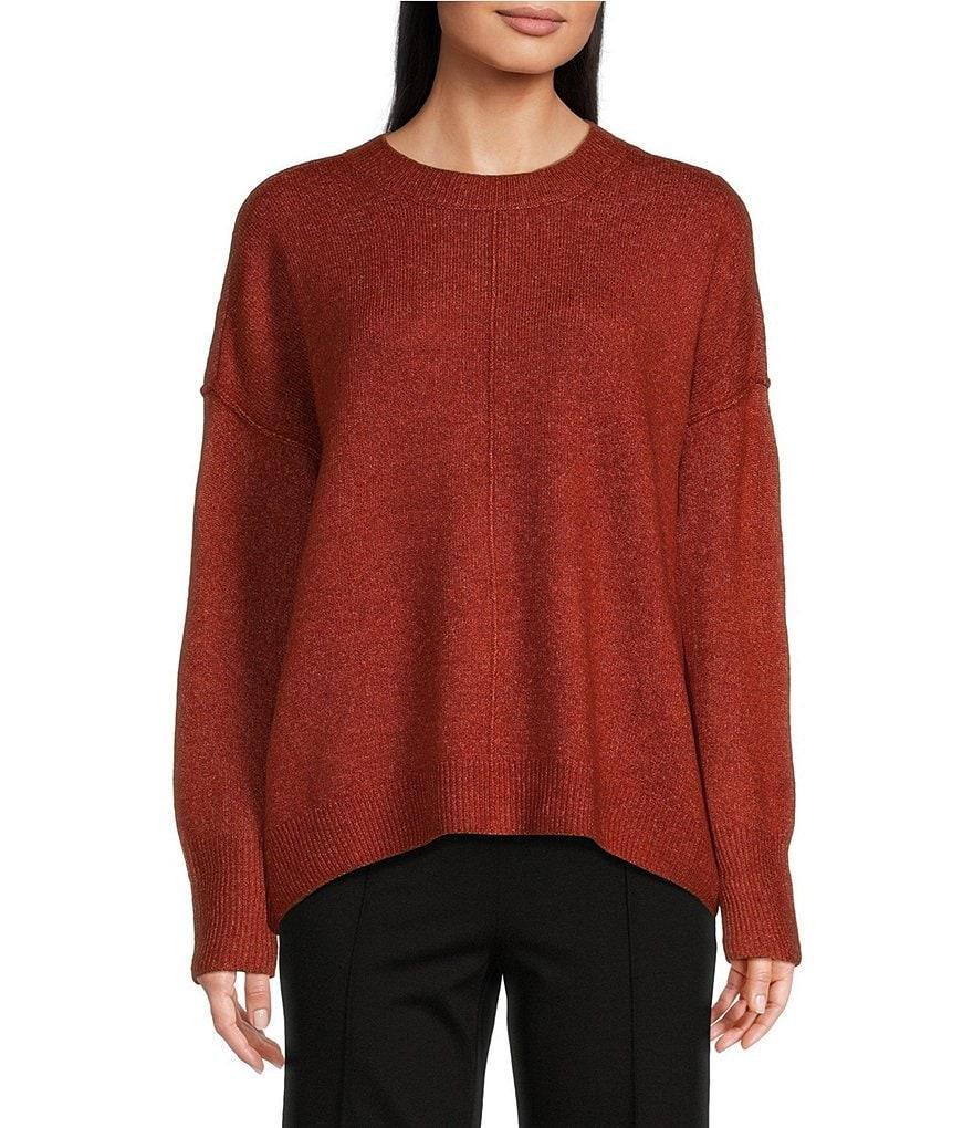 Vince Camuto Crew Neck Long Sleeve Extended Shoulder Seamed Cozy Statement Sweater Product Image