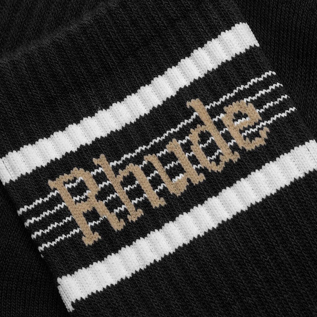 Logo Stripe Sport Socks - Black Male Product Image