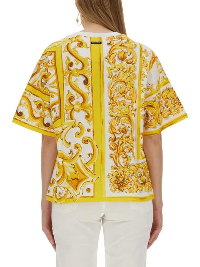 DOLCE & GABBANA Cotton Jersey T-shirt In Yellow Product Image