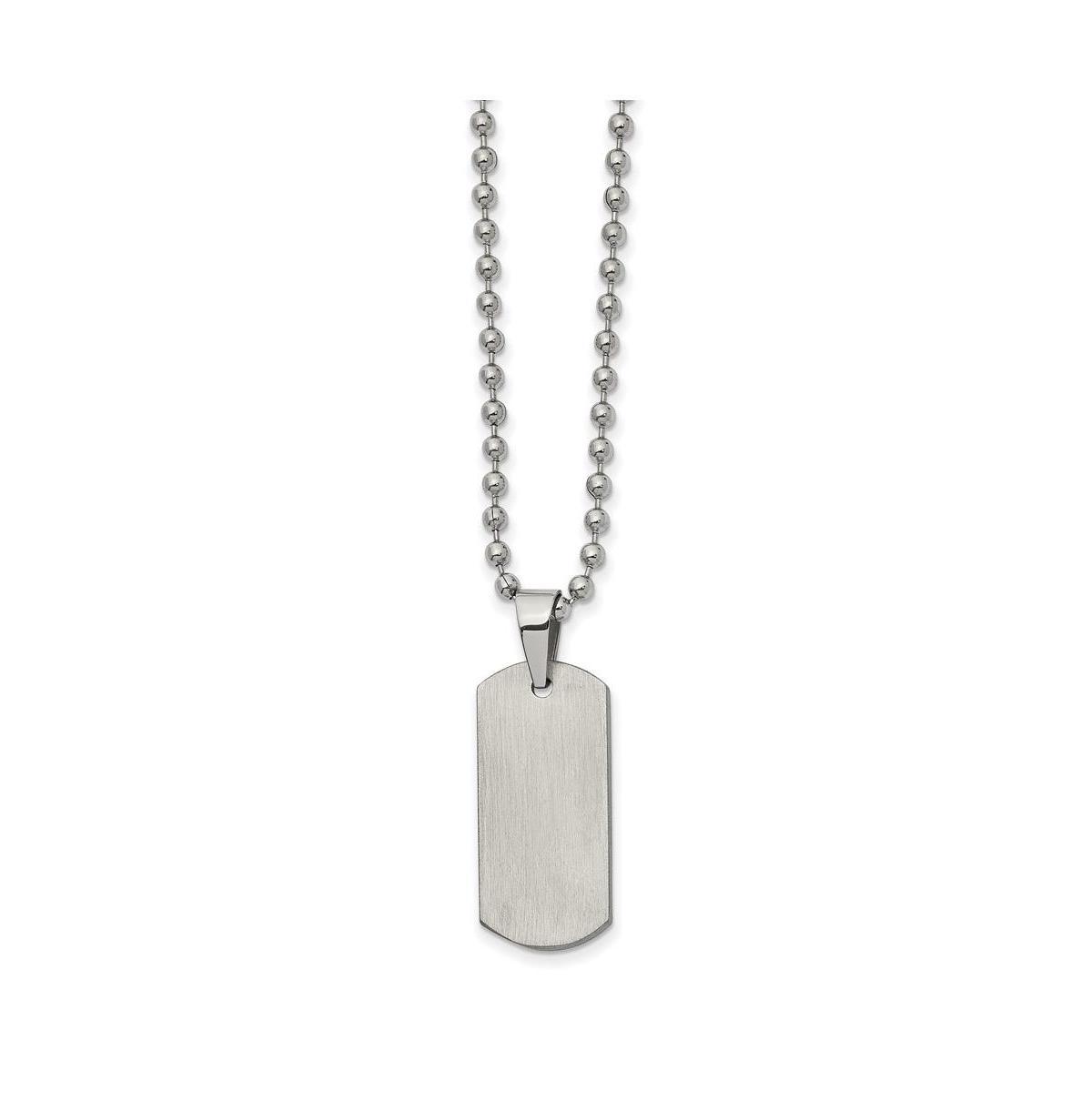 Chisel Stainless Steel Brushed Dog Tag on a Ball Chain Necklace Product Image