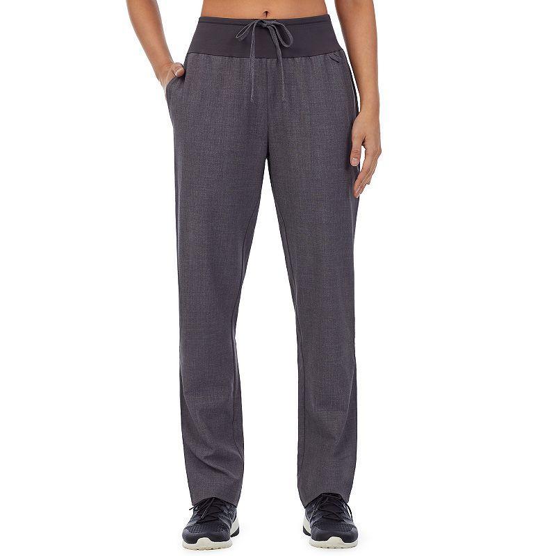 Petite Cuddl Duds Scrubs Classic Pants, Womens Grey Heather Gray Product Image