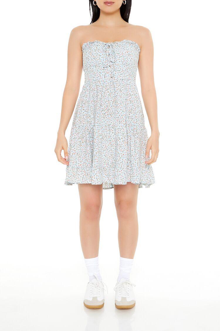 Strapless Ditsy Floral Mini Dress | Forever 21 Product Image