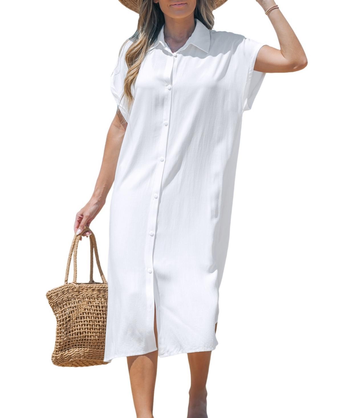 Cupshe Womens Selina Buttoned Cover-Up Shirt Dress Product Image