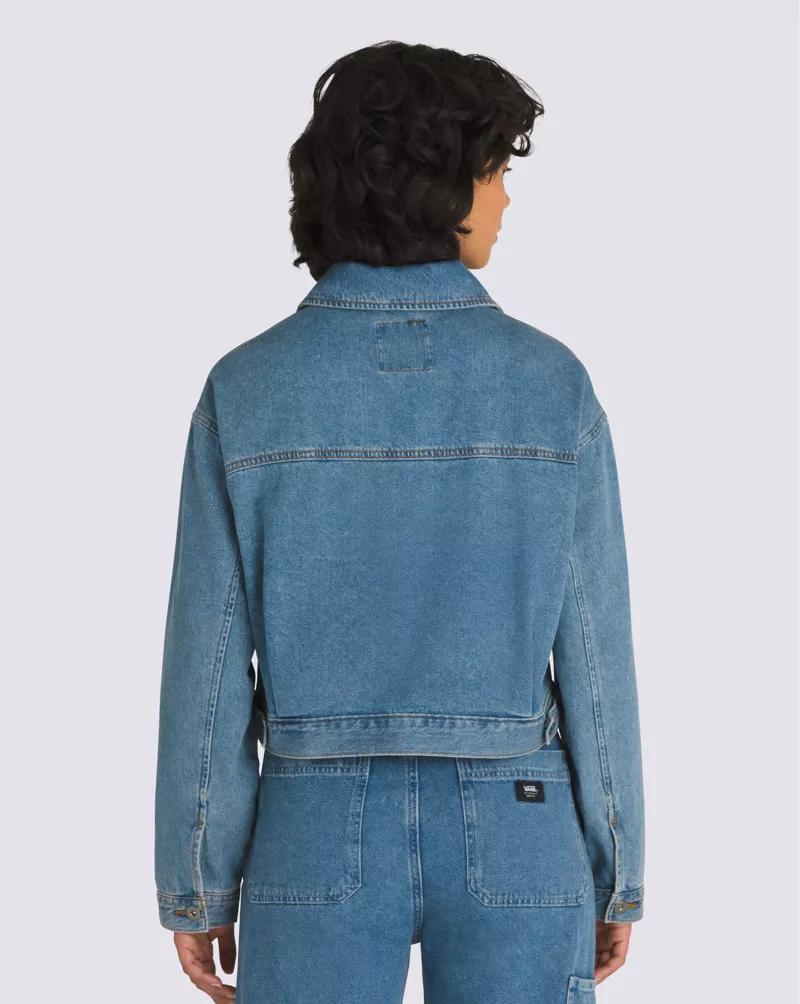 Raynes Denim Crop Trucker Jacket Product Image