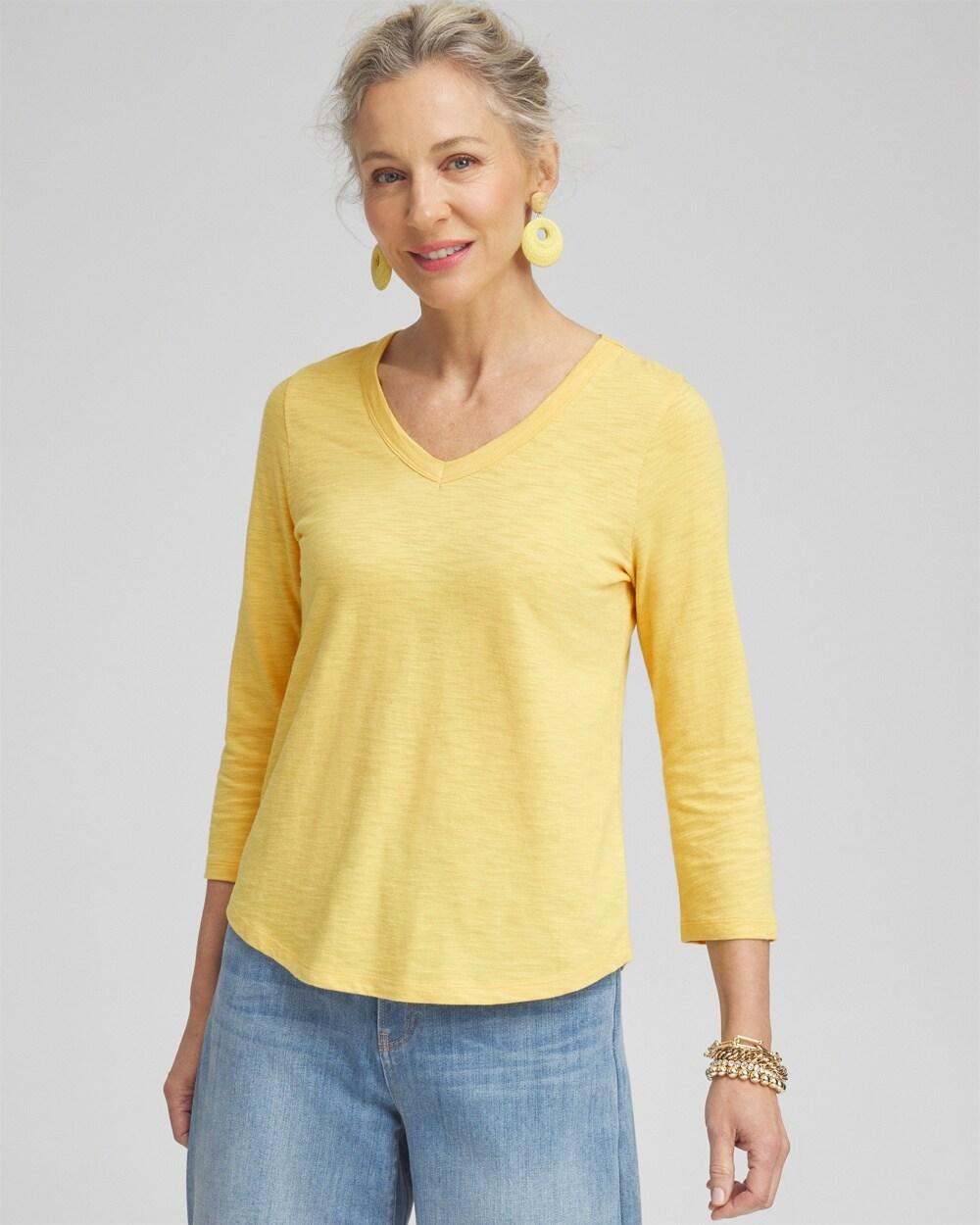 Women's V-Neck 3/4 Sleeve Tee Product Image