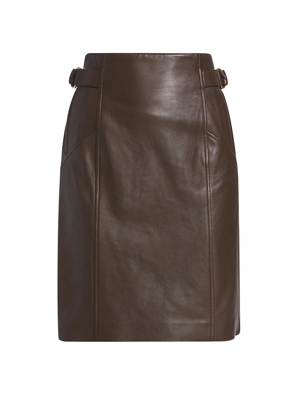 Womens Selena Lambskin Pencil Skirt product image