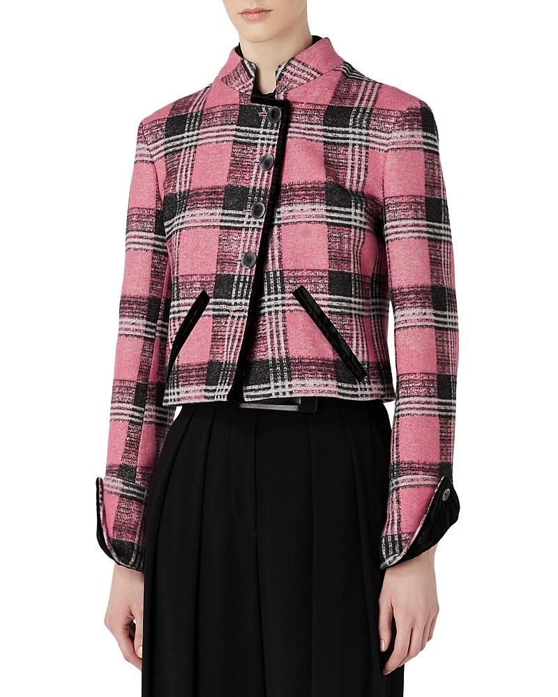 Womens Check Wool-Blend Jacket Product Image