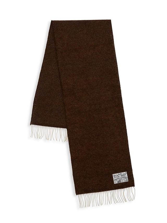 Acne Studios Floragatan Logo Patch Fringe Scarf Product Image