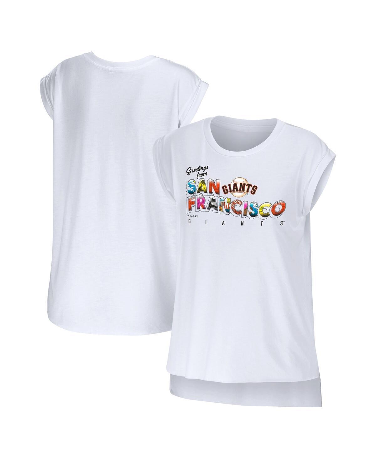 Womens Wear by Erin Andrews White San Francisco Giants Greetings From T-shirt Product Image