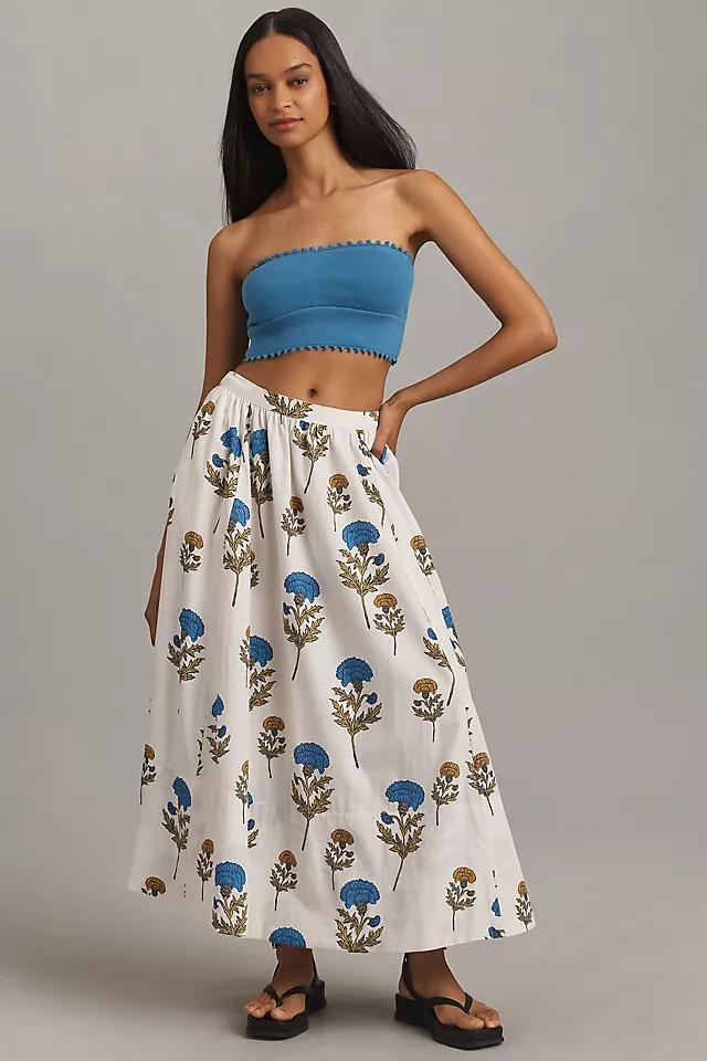 The Jacie Poplin Printed Midi Skirt by Maeve Product Image