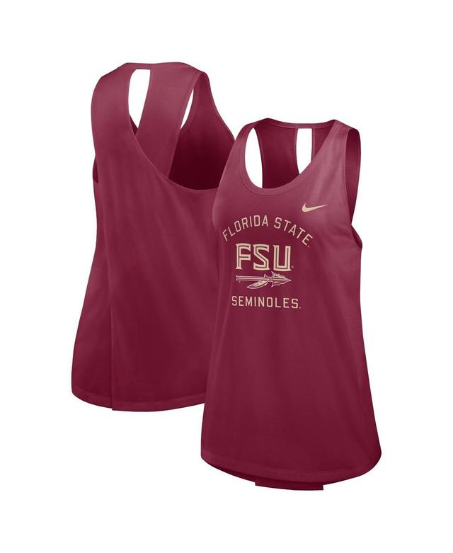 Nike Womens Garnet Florida State Seminoles Primetime Open Back Tank Top Product Image