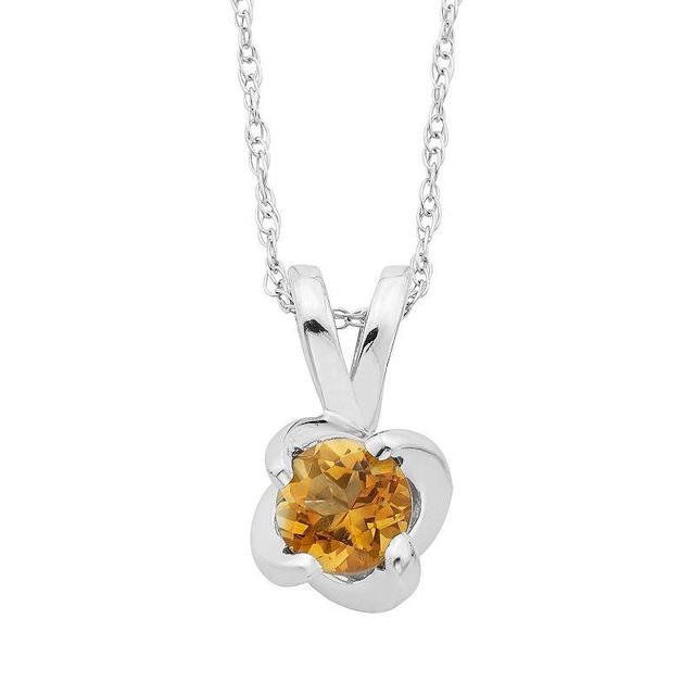 Boston Bay Diamonds Sterling Silver Birthstone Swirl Pendant Necklace, Womens Orange Product Image